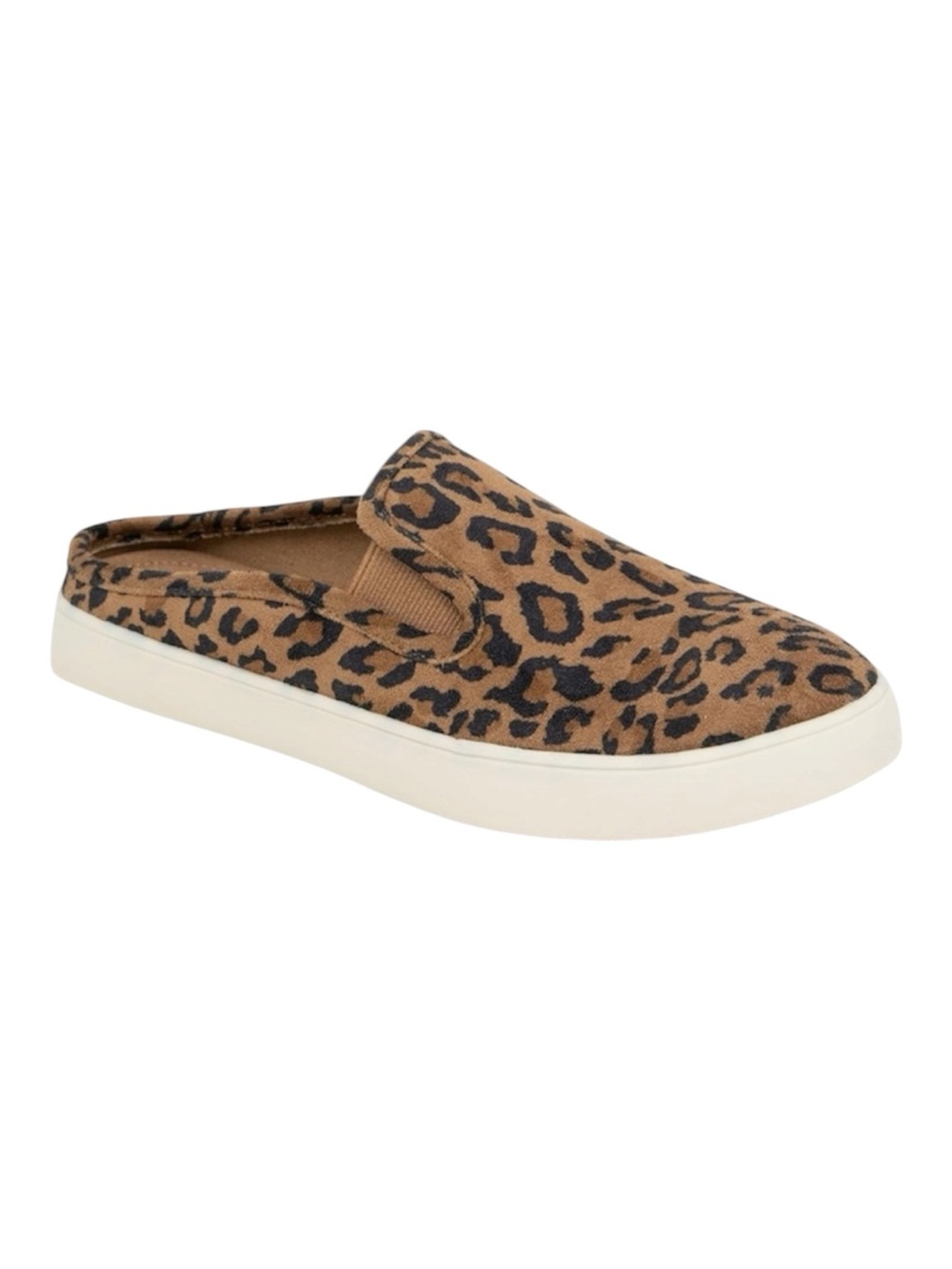 Esprit Faux Suede Slip On Mules Leopard Print Cushioned Women’s Size 6.5